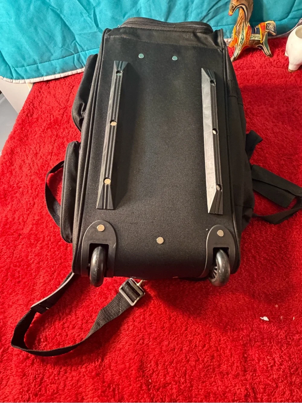 Black Men's Rolling Travel Backpack - Lightweight Carry-On